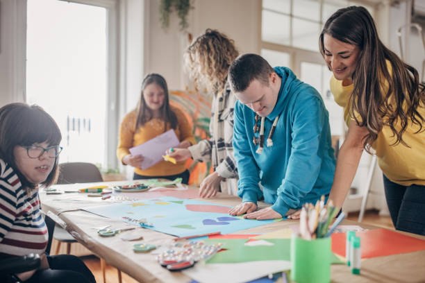 Group activities disability support with creative social participation